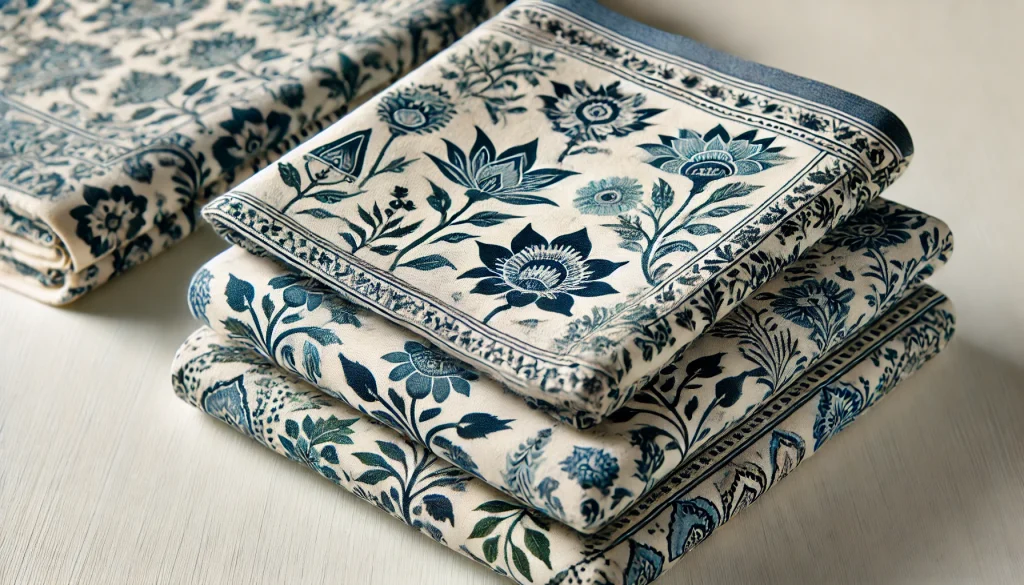 Floral Indian Hand Block Printed Cotton Napkins