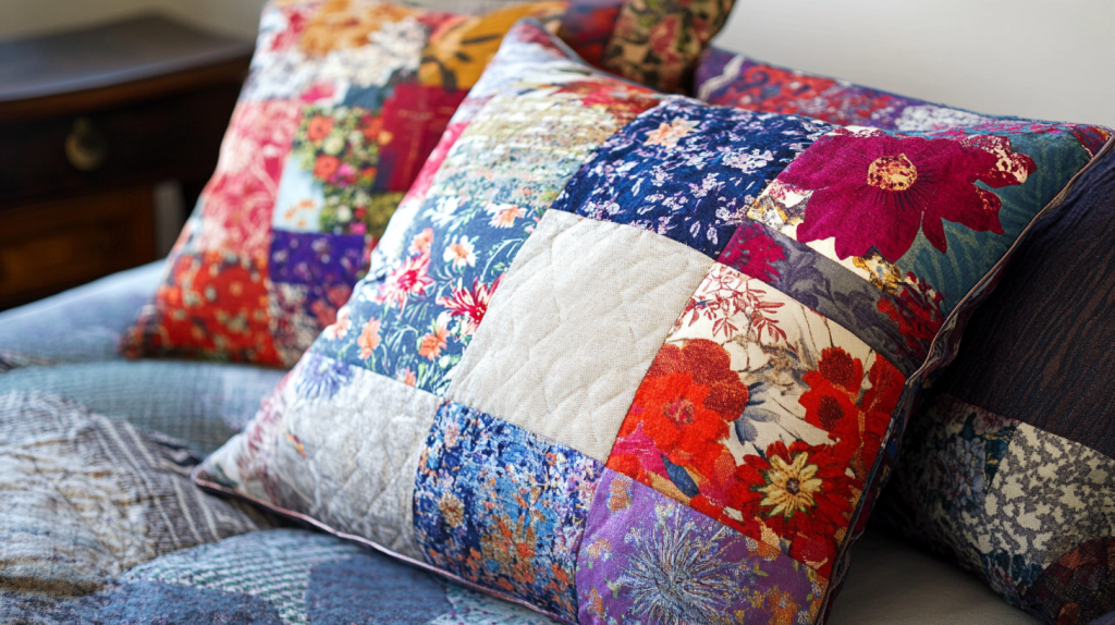 Floral Patchwork Euro Pillow Covers