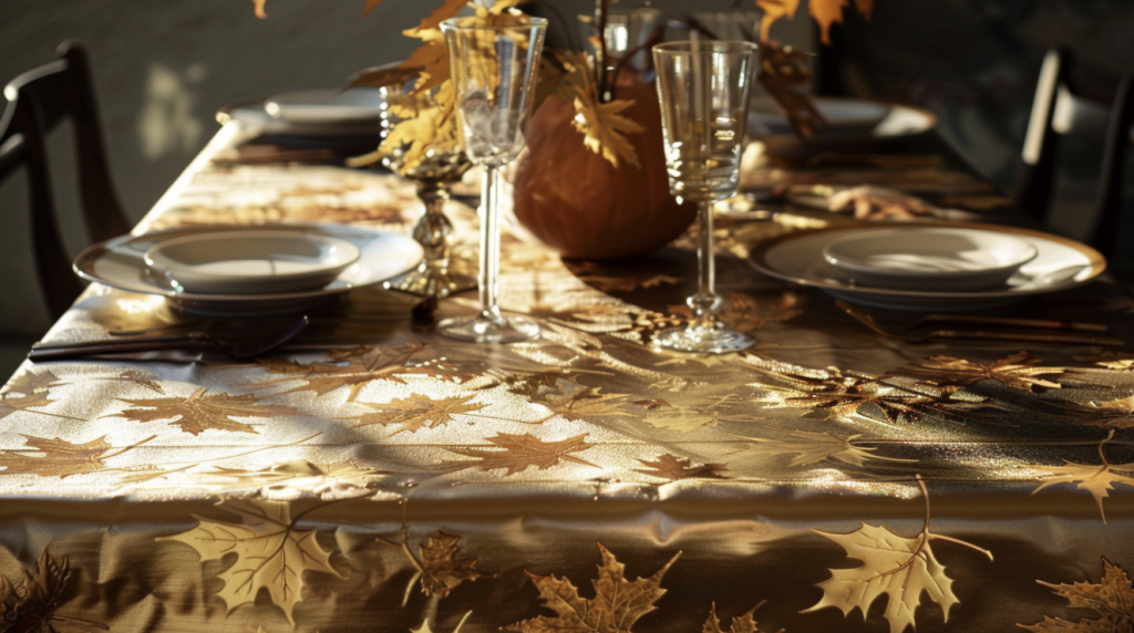 Golden Maple Leaves Tablecloth