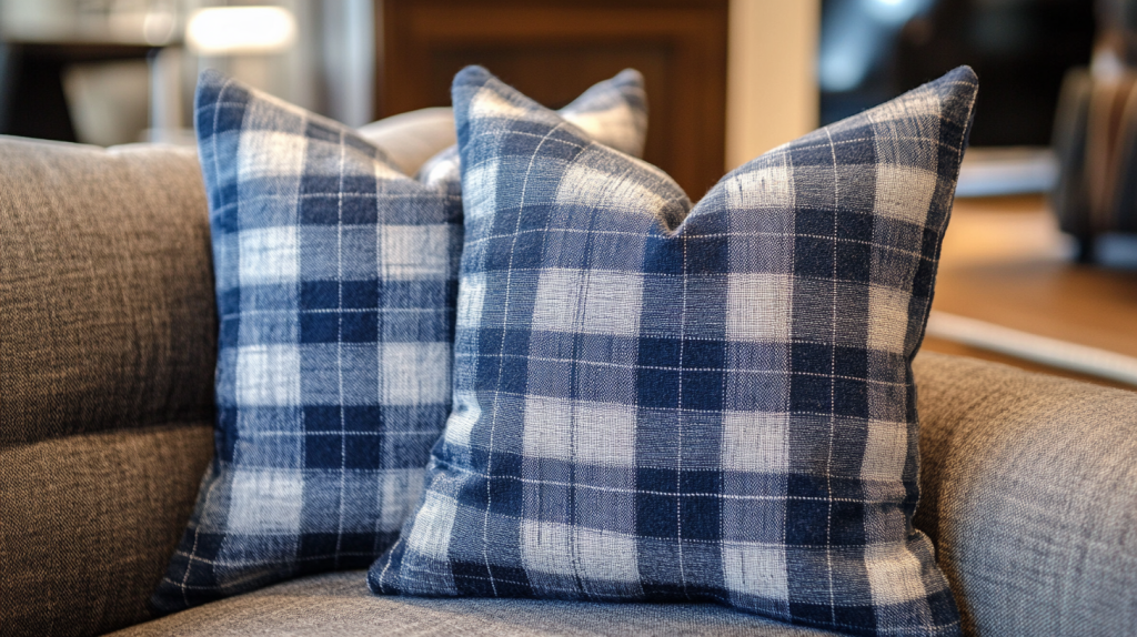 Indigo Check Euro Pillow Covers