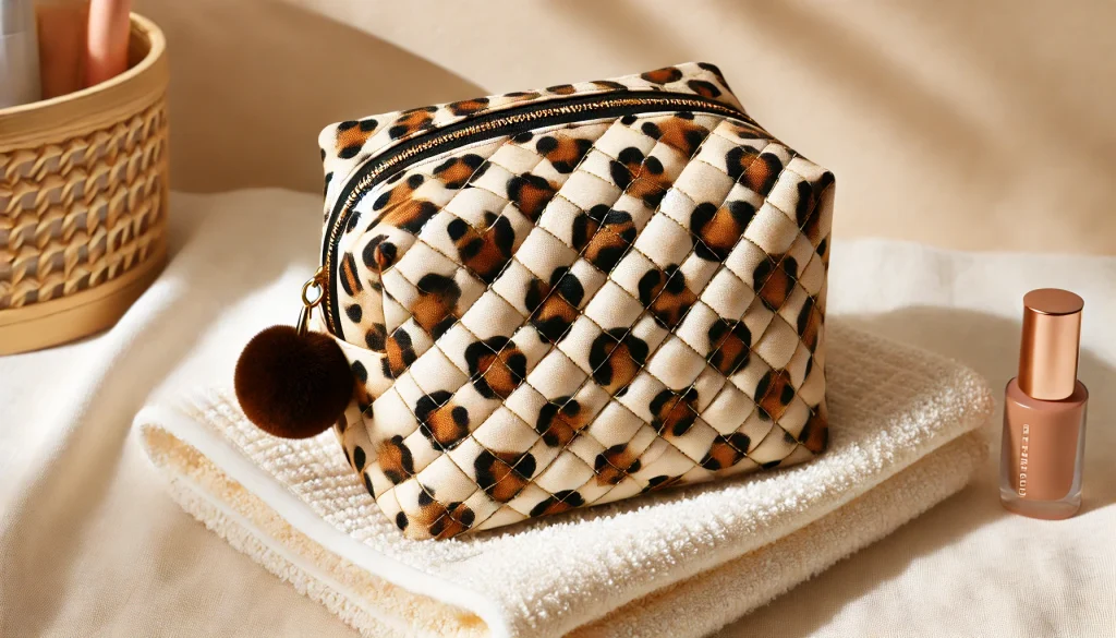 Leopard Quilted Makeup Bag