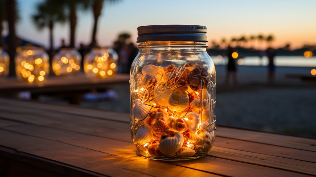 Mason Jars with String Lights