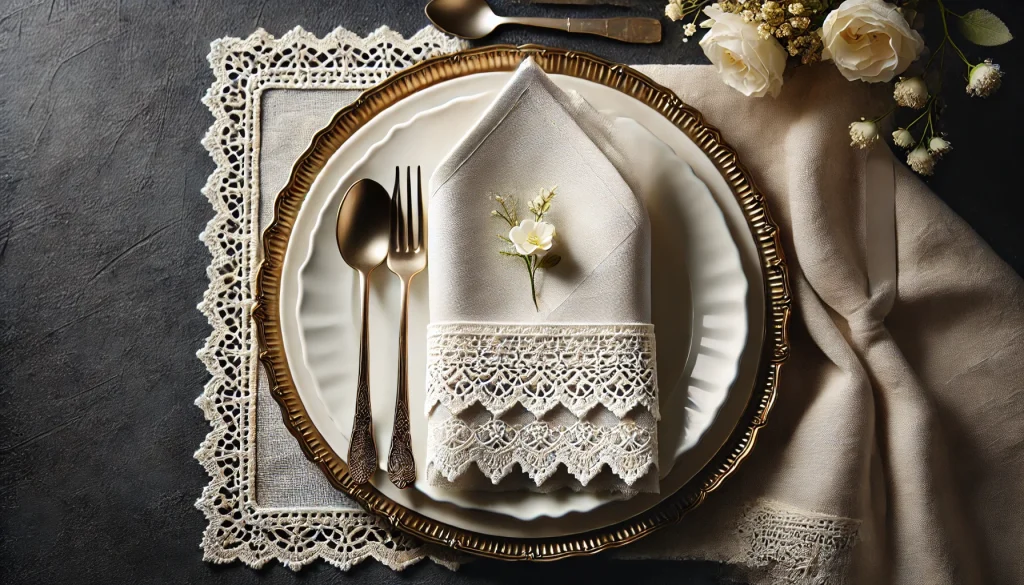 Mitered Corners Cotton Dinner Napkins