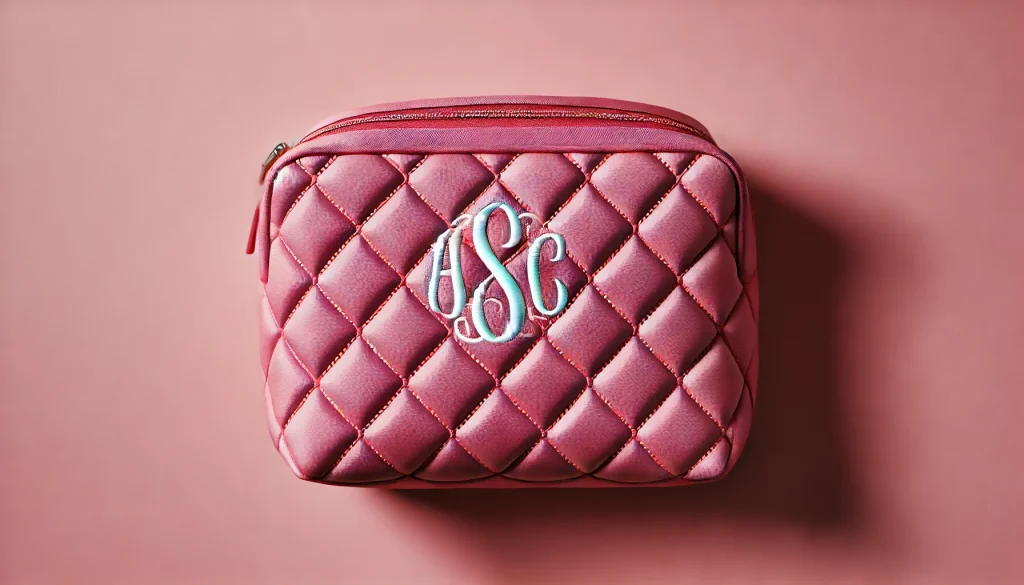 Monogrammed Diamond Quilted Makeup Bag