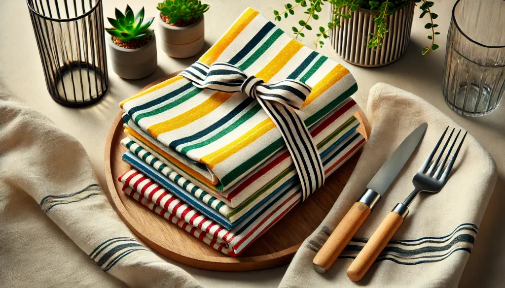 Stripe Cotton Dinner Napkins