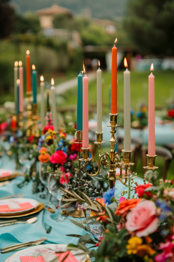 Use Colorful Taper Candles