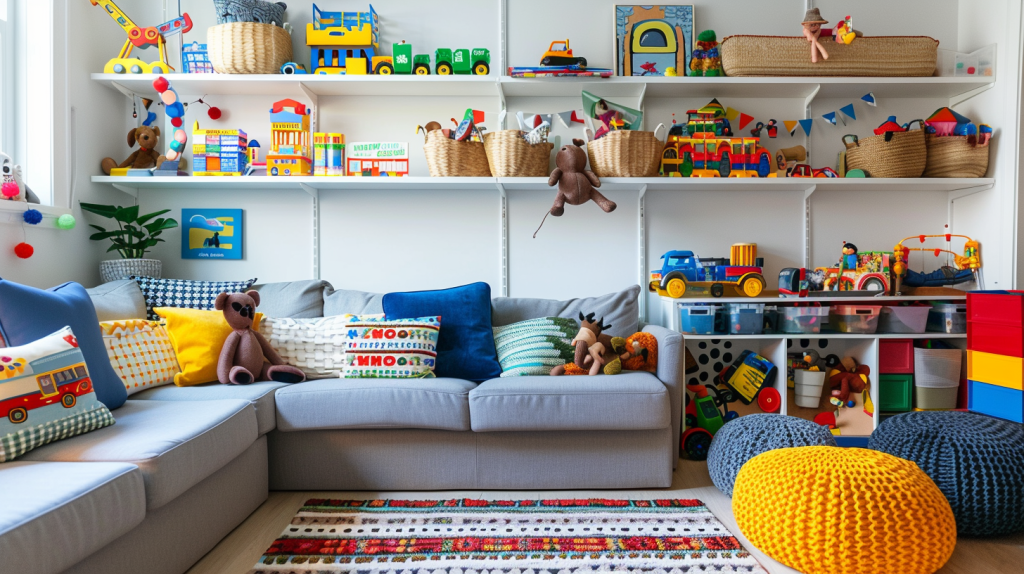 Use Shelves for Styled Toy Storage