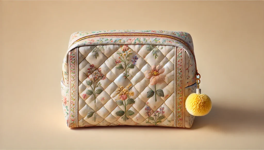 Vintage Bloom Quilted Makeup Bag