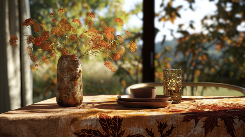 Warm Autumn Tones Tablecloth