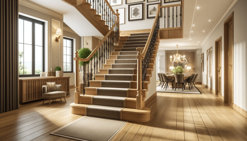 Carpeted Wooden Stairs