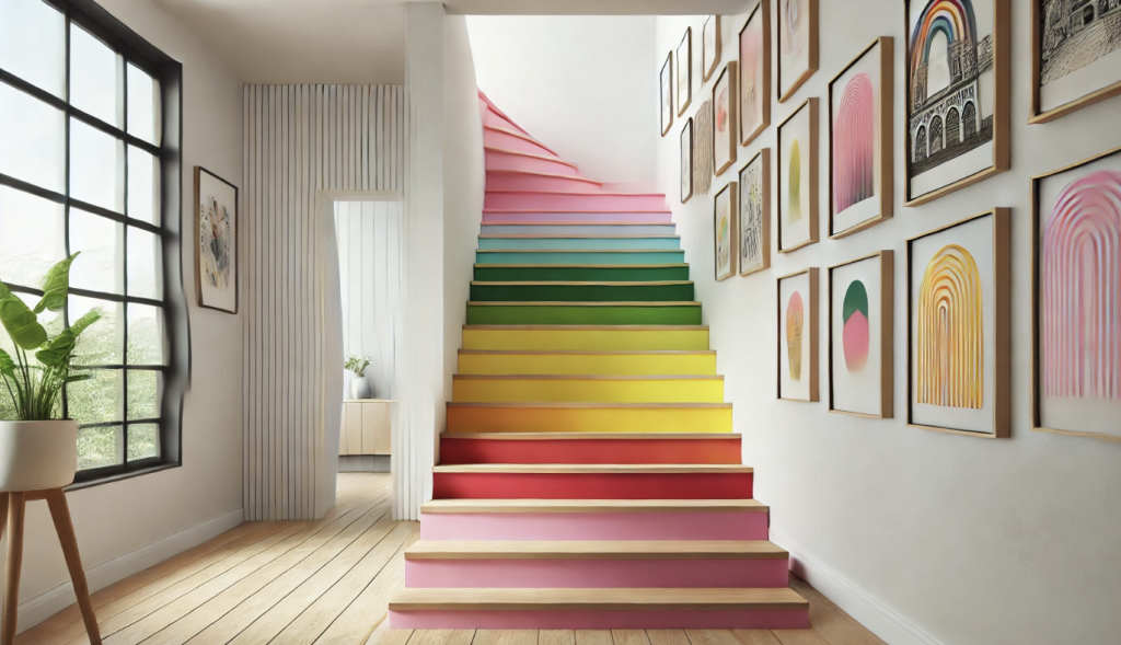 Painted Wooden Staircase