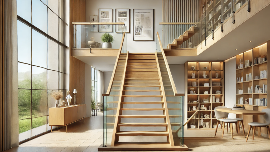 Split Level Wooden Staircase