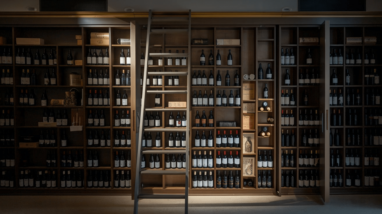 Open_Wine_Shelving_with_a_Sliding_Ladder
