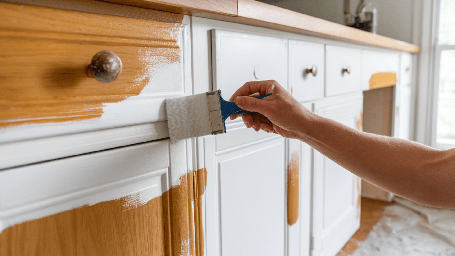 Painting_Honey_Oak_Cabinets