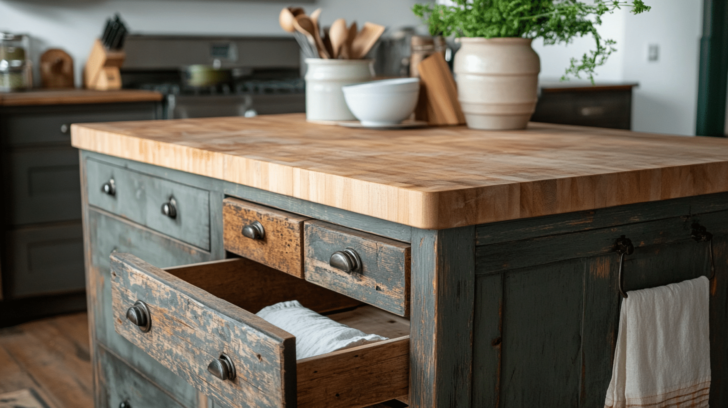 Salvaged_Dresser_as_Kitchen_Island