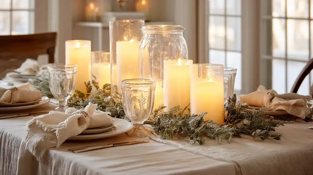 cozy candle setup