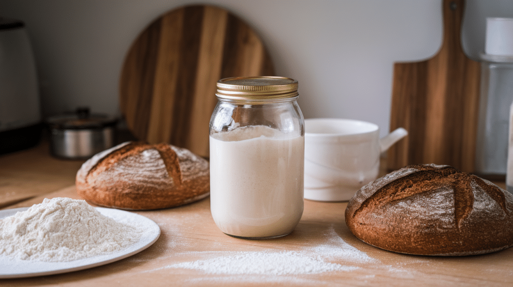 preparing the sourdough starter