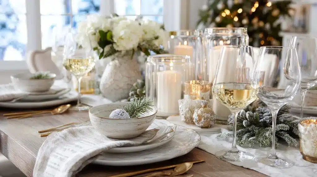 white christmas table